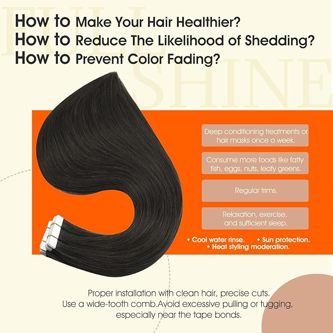 Full Shine Invisible Tape in Hair Extensions Human Hair Color 1C Mocha Brown Tape Hair Extensions Real Human Hair 20Inch Long Remy Straight Extension 50G 20Pcs for Women Natural Look