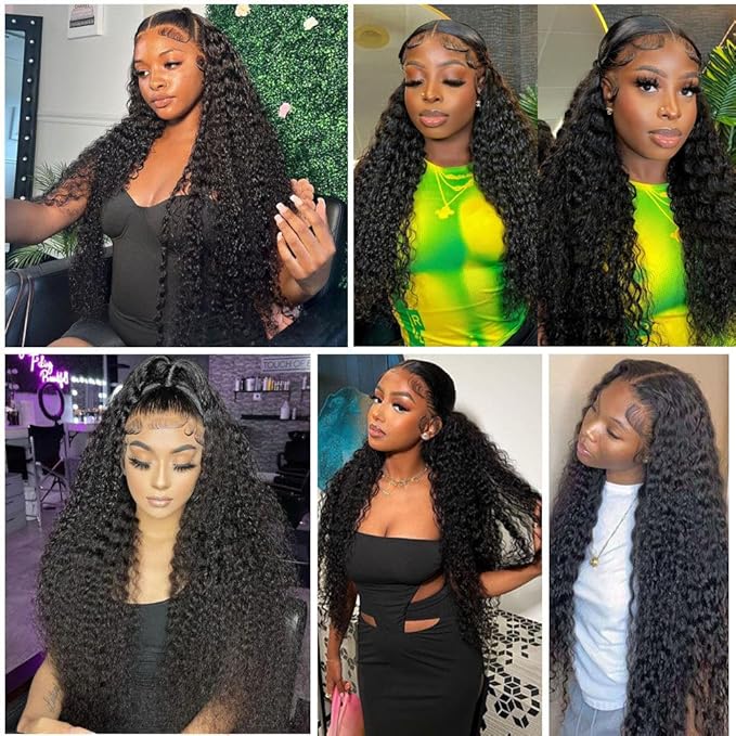 bangjazz 32 Inch Deep Wave Lace Front Wigs Human Hair 180% Density Curly Wigs for Black Women 13x4 HD Lace Frontal Wigs Human Hair Wear and Go Glueless Wigs Human Hair Pre Plucked Natural Hairline