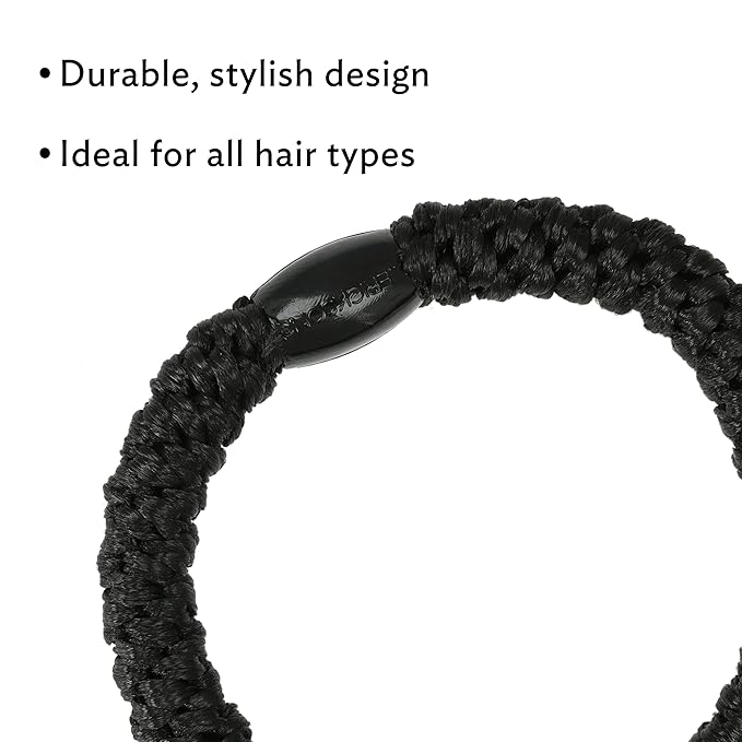 Green Hair Ties for Thick Hair, Grab & Go Ponytail Holders, 8 Pack, Hunter, Thick No-Crease Bands with Strong Hold, Damage-Free Design, Bold Natural Style | L. Erickson