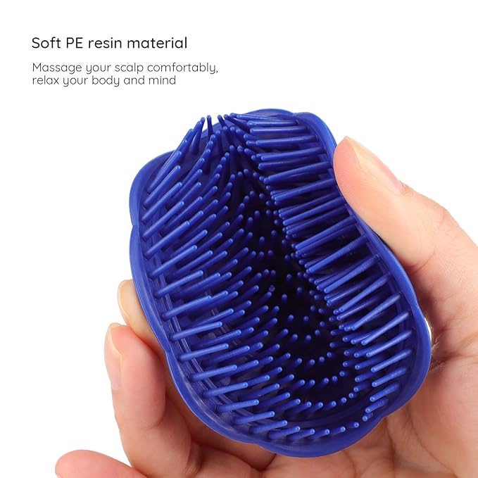 Segbeauty Hair Scalp Brush, 2Pcs Palm Massage Shampoo Brushes, Men Beard Comb Scalp Scrubber Floriated Shower Comb for Washing Hair, Pet Shower Grooming, Salon, Travel