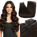 Full Shine Clip in Hair Extensions 18 inch 140g 8Pcs Seamless Hair Extensions Clip in Dark Brown Remy Hair Clip ins for Women PU Skin Weft