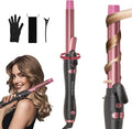 Extra-Long Barrel Rotating Curling Iron with Short Clamp, Automatic Curling Iron 1 Inch Creates Loose Curls – for Medium and Long Hair, High Heat 410°F, Instant Heat up, Double Ceramic, Dual Voltage