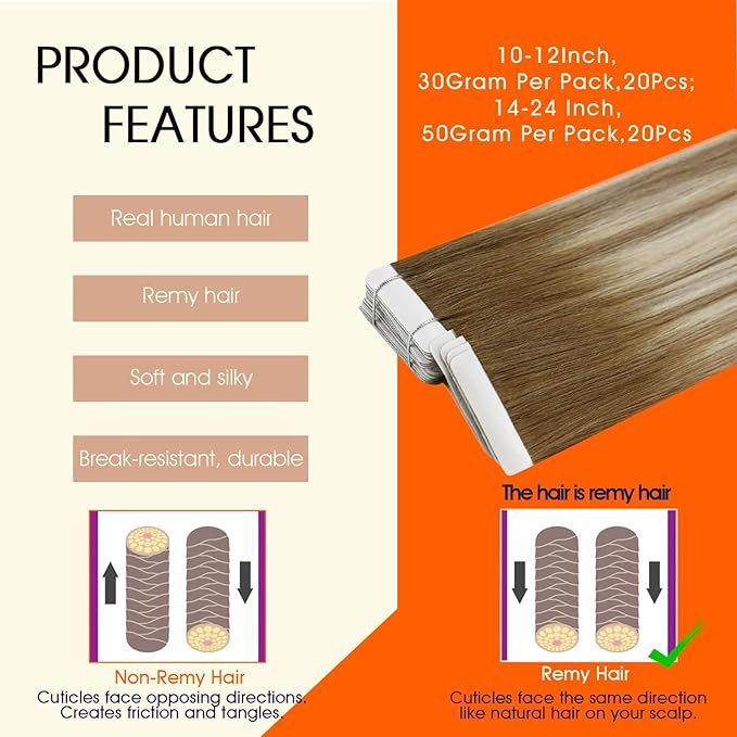 Full Shine Tape in Extensions Human Hair Color 3/8/22 Balayage Tape Extensions Human Hair 22Inch Long Straight Skin Weft 50G Seamless Invisible Extension Cuticles Aligned Natural 20Pcs
