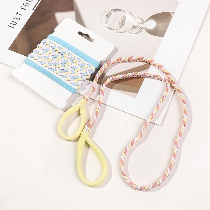 Sport Hair Ties for Women - 4 Pack Elastic Pony Tails for Gym, Braided & Swimming Sports - 30 Inch Length