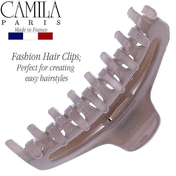 Camila Paris CP3222 French Hair Clip for Women, Small Narrow, Open, Girls Hair Claw Clips Jaw Fashion Durable and Styling Hair Accessories for Women, Strong Hold No Slip Grip, Made in France