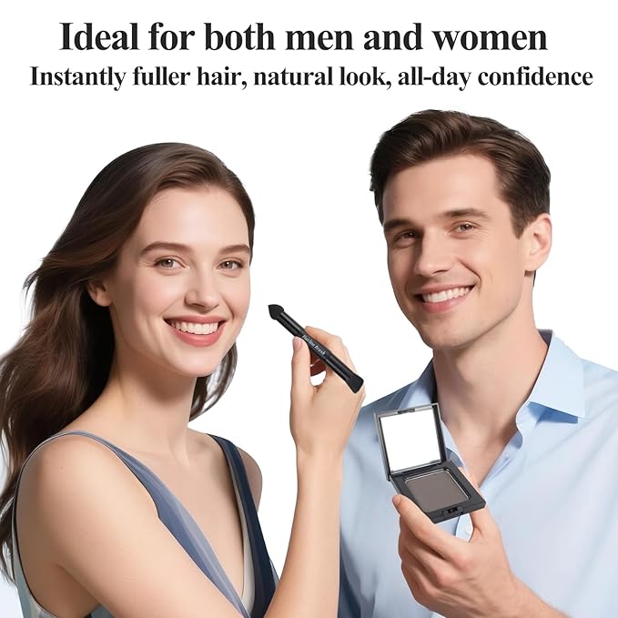 VOLLUCK Root Touch up Powder, Long-lasting Gray Hair Cover up Powder for All Hair Types, Waterproof for Women and Men (Medium-Blonde, 0.42 0unce)