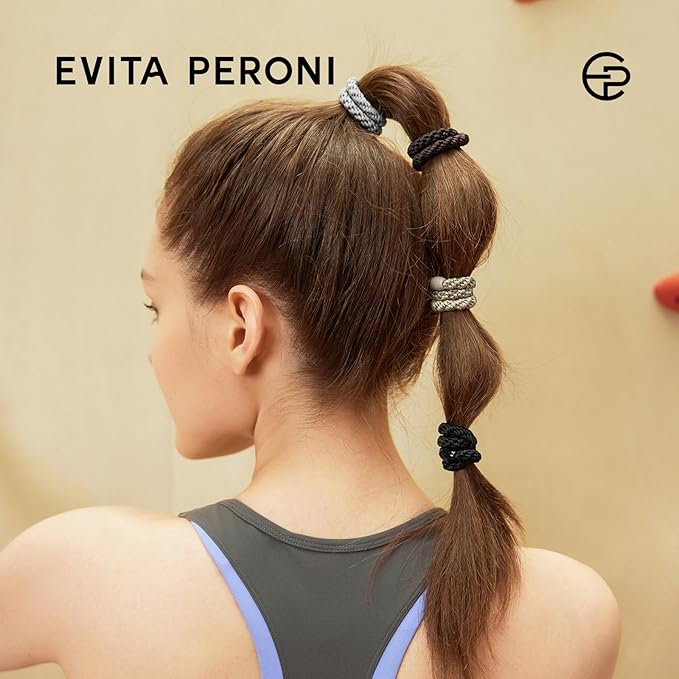 EVITA PERONI 12 Pcs Hair Ties, High Elastic Ponytail Holders, Hair Ties No Damage for Thick Curly Hair Women Men (Lemon Zest)