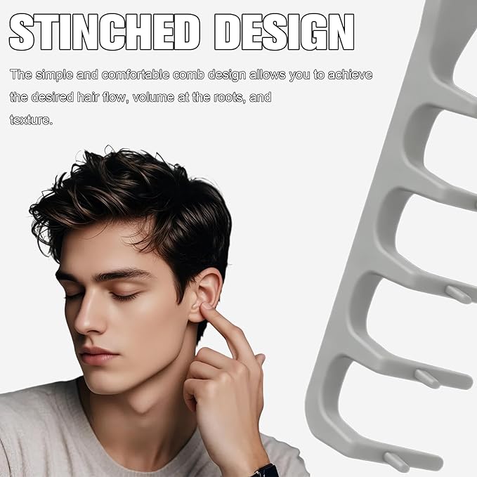 Upgrade Texture Comb, Volumizing Wide-Tooth Hair Styling Comb, Foundation Capacity Apparatus Maximum Lift Roots Volume Tool for Women Men (2Pcs Mixed Color)