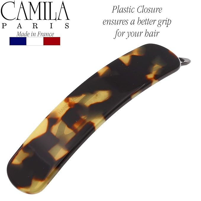 Camila Paris CP2798 French Hair Barrette Clip for Girls, Handmade, Tokyo, Metal-Free Closure Strong Hold Grip Hair Clips for Women, No Slip and Durable Styling Girls Hair Accessories, Made in France