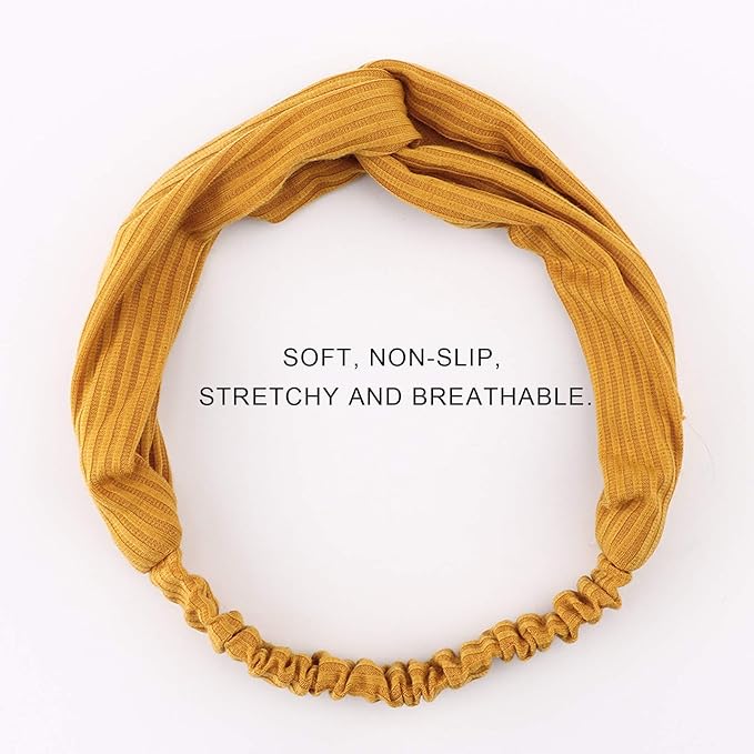 Elastic Knotted Headbands for Women Cloth Head Hair Bands for Women's Hair Non Slip Boho Wrap Twisted Hair Accessories
