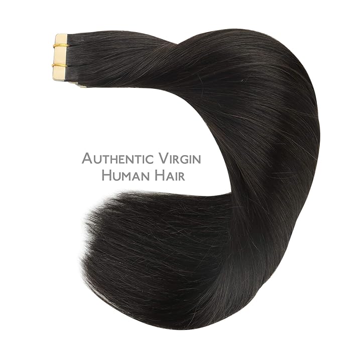 WENNALIFE Tape in Hair Extensions Human Hair, 20pcs 30g 10 inch Natural Black Remy Hair Extensions Straight Human Hair Tape in Extensions Skin Weft Tape Extensions Human Hair
