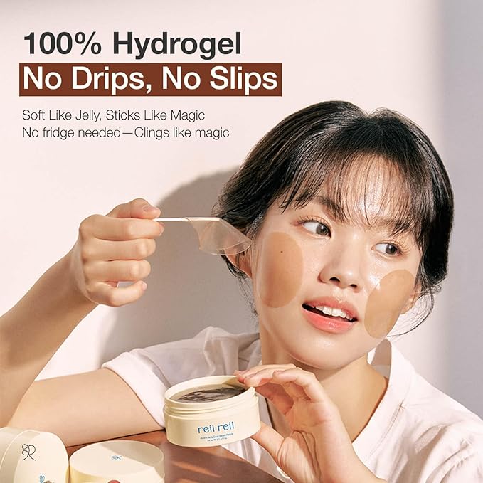 Dotori (Acorn) Jelly CoolDown Patch – Vegan Hydrogel Patches with Acorn Extract & Glacier Water for Instant Cooling & Soothing Relief – Non-Slip Fit, Korean Skincare (34 patches)