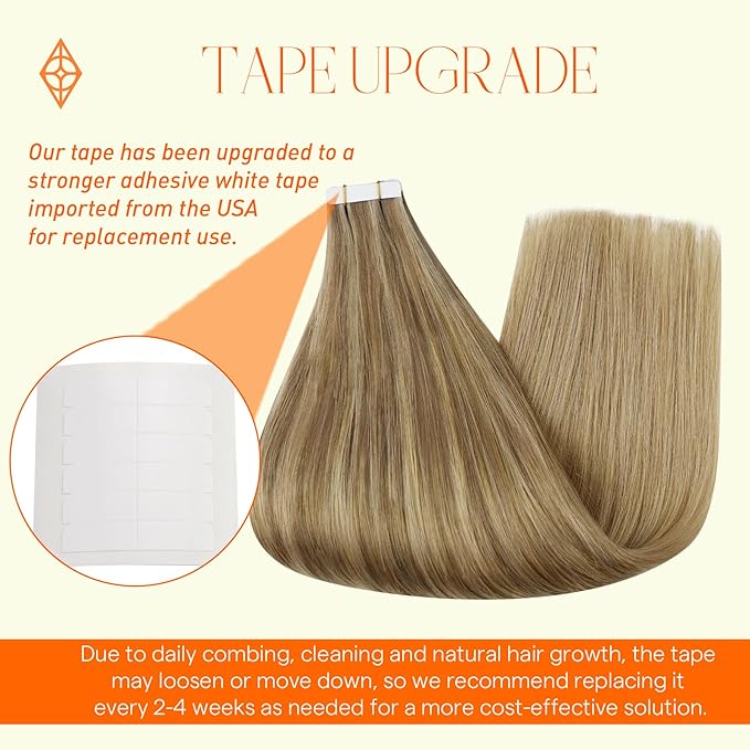 Full Shine Tape in Hair Extensions Human Hair 22 Inch Color 10 Fading to 16 Golden Blonde Highlight 16 Blonde Remy Hair Extensions Double Sided Real Hair Extensions Tape in 50G 20Pcs