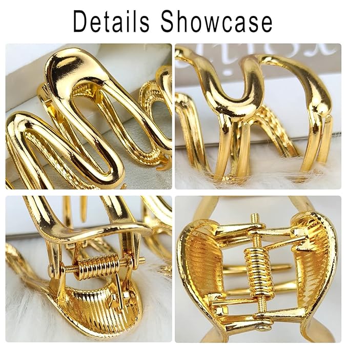 Hair Claw Clips, Snake Design Metal Hair Clip, Gold, for Women Girls, Fashionable Hair Accessories, Creative Thick Hair Clips, One Size