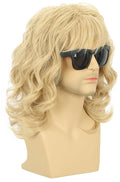 karlery California 70s 80s Rocker Wig Men Women Long Curly Blonde Halloween Costume Anime Wig