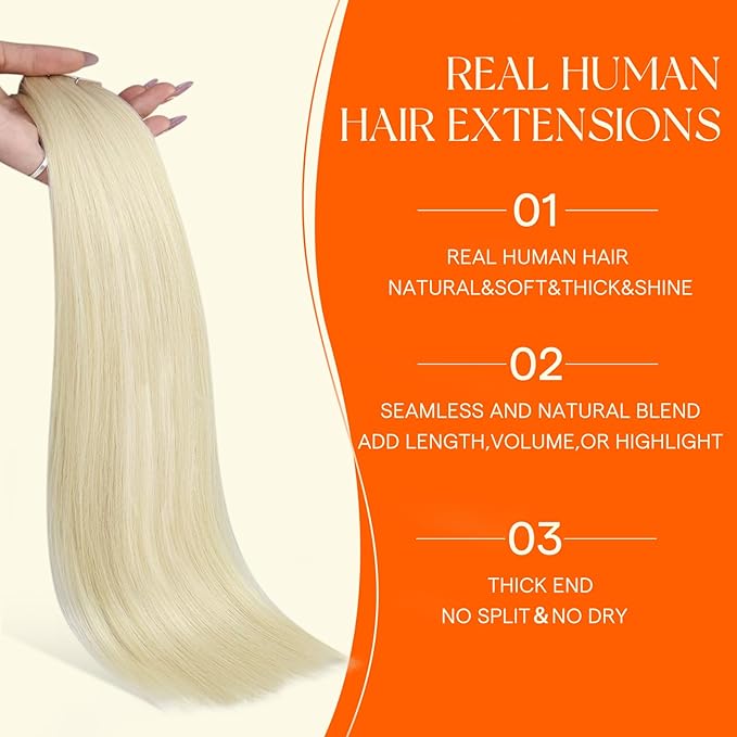 Full Shine Injection Tape ins Hair Extensions Invisi Edge Color 60 Blonde Intact Machine Remy Invisible Injected Tape in Extensions Insert Human Hair for Women 14 Inch 20 Pcs 40 Grams for Wedding