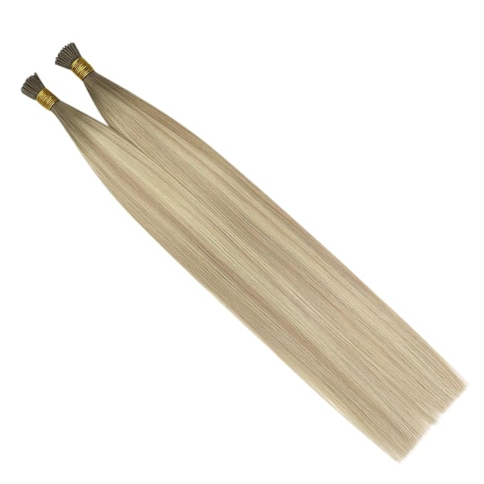 YoungSee I Tips Hair Extensions Real Human Hair Ombre I Tip Extensions Ash Blonde Balayage Platinum Blonde I Tip Extension 18In 60s 50g Itip Hair Extension for Girls