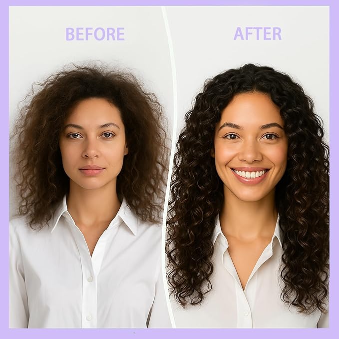 Curl Defining Brush, Curly Hair Brush for Detangling Shaping and Styling Curly Hair, Vented Candy Brush for Wet or Dry Hair Types for Women and Girl, Defining with Side Gear, Reduces Frizz (Purple)