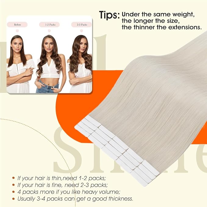 Full Shine Injection Tape in Extensions Human Hair Color 1000 Blonde Injected Remy Tape Ins Human Hair Extensions Invisible Skin Weft 14Inch 40G Short Hair Compatibility 20Pcs Bridal Hairstyles