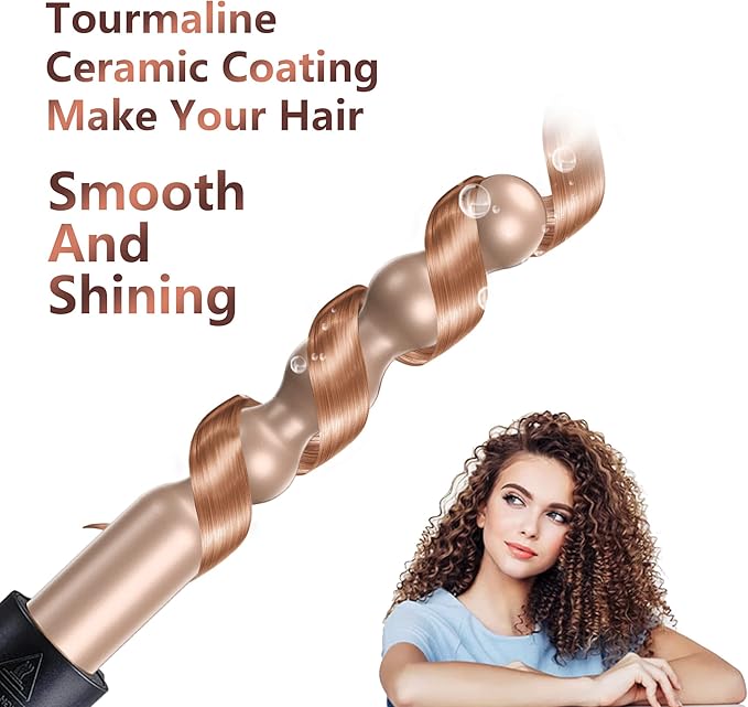 5-in-1 Interchangeable Curling Iron Set - Instant Heat-Up, Ceramic Wands (0.35-1.25 Inch), Beach Waver for Short and Long Hair Styling