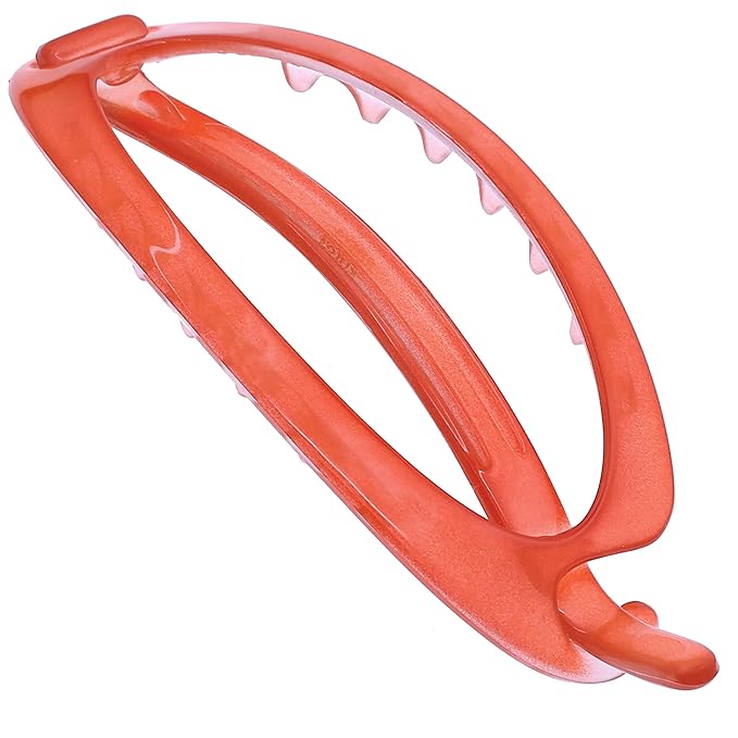 Camila Paris CP3121 French Hair Barrette Clip, Flexible Ponytail Holder No Metal Parts, Strong Hold Grip Hair Clips for Women, No Slip and Durable Styling Girls Hair Accessories, Made in France