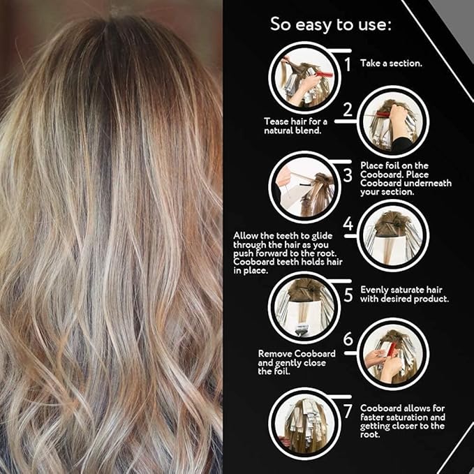 Authentic Cooboard Balayage Board with Teeth | Original Highlighting Paddle from The Maker of Cooboard Hair Highlighting Kit | Easy to Clean, Sturdy, Lightweight (Cooboard Pink)