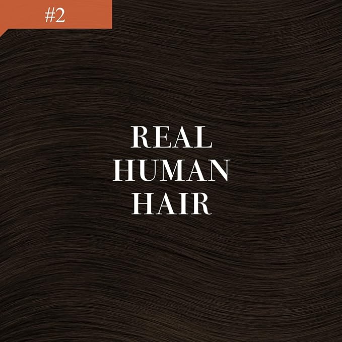 Ve Sunny Brown Clip in Hair Extensions Ponytail Wrap Around Silky Straight 16inch Remy Human Hair Ponytail Extensions Solid Dark Brown Hair Extensions Pony Tail 80g