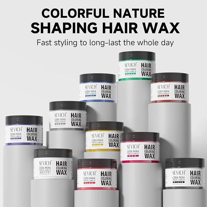 SEVICH Temporary Hair Color Wax Brown for Kids Women Men,Natural Instant Hair Wax Color,Premium Non Greasy,Easy to Wash,Travel Size,Perfect for Halloween, Children's Day,Cosplay & Parties,50g