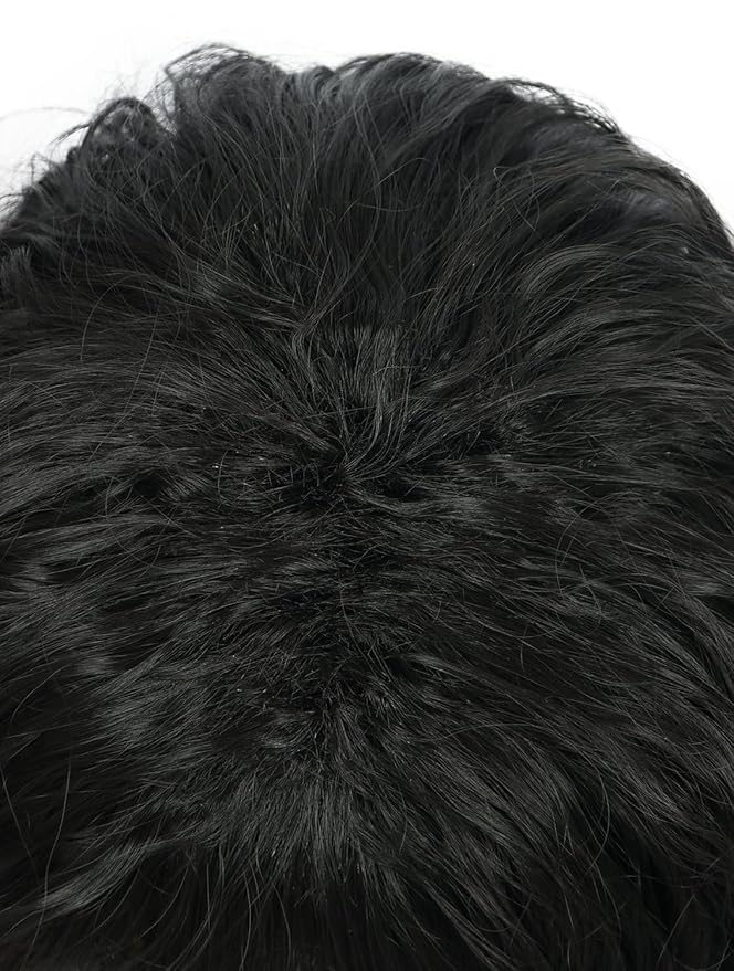 karlery California 70s 80s Rocker Wig Men Women Long Curly Black Halloween Costume Wig