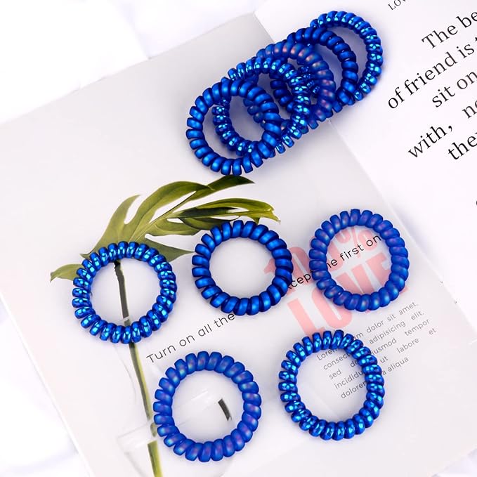 JessLab Spiral Hair Ties for Women, 10-Pack Traceless No-Damage Ponytail Holders, Coils Hair Bands for Girls, Assorted Colors