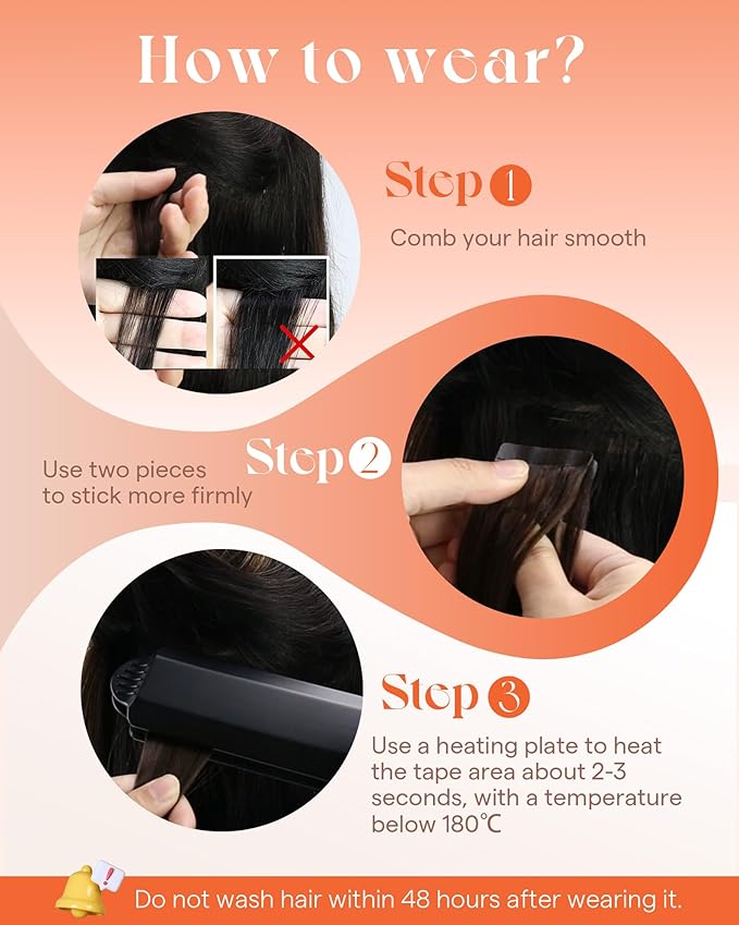 Sunny Hair Tape in Hair Extensions Real Human Hair Invisible Remy Hair Extensions Tape ins for Women Darkest Brown Ombre Medium Brown Balayage 20 inch 25G
