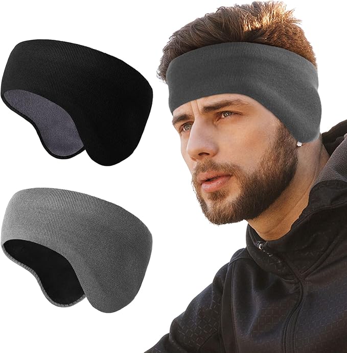 WTACTFUL Double-Layer Fleece Pro, Ear Warmers Muffs Cold Weather Winter Headband Ear Covers for Men Women Ski Running Cycling