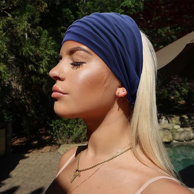 DRESHOW 4 Pack Turban Headbands for Women Wide Vintage Head Wraps Knotted Cute Hair Band Accessories