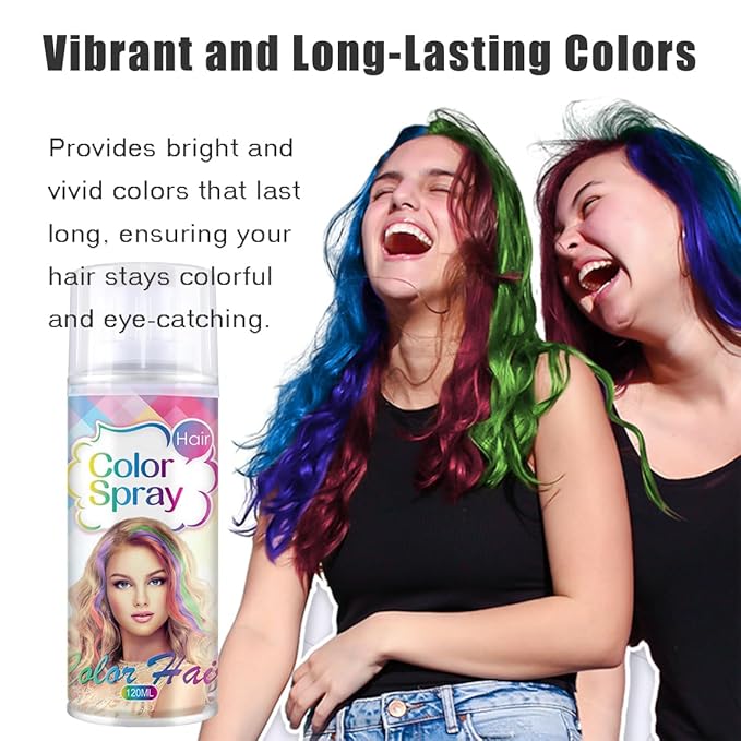 Temporary Hair Color Spray, Gray Hair Dye Pomades for Kids and Women-Perfect for Cosplay, Christmas, and Halloween Parties, Natural Washable Quick-Drying, One-Time Use in one wash (Gray, 120ml)