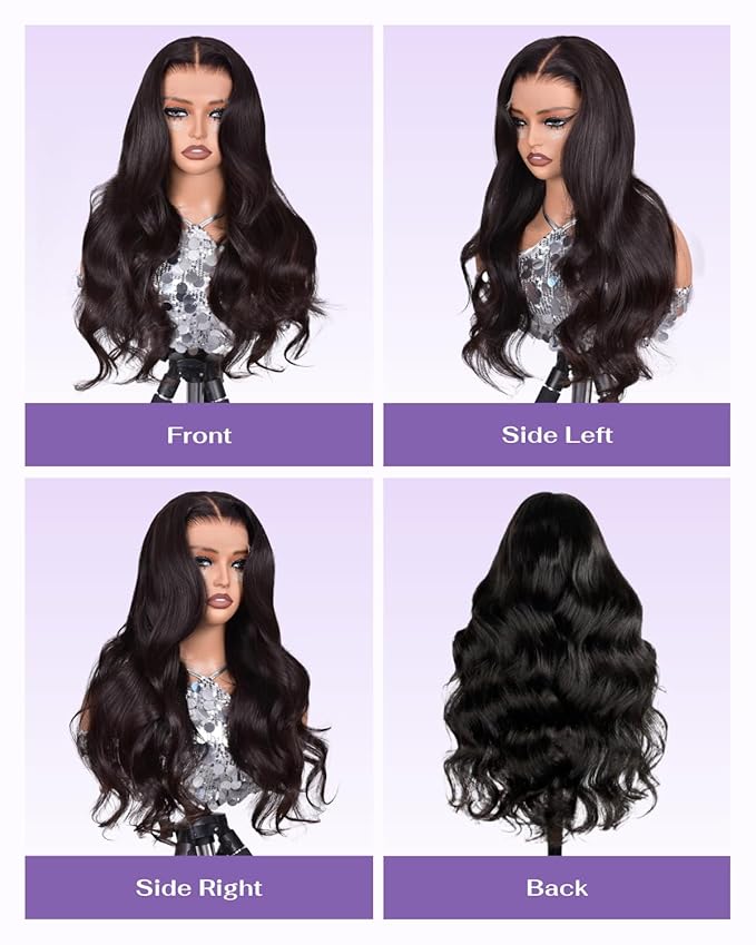 13x6 SKINLIKE Real HD Lace Frontal Wig, 180% Density Ultra-fitted 0.10mm Thin Invisible HD Lace Wig Pre-plucked Hairline Bleached Knots Virgin Human Hair Wigs Body Wave 28 Inch
