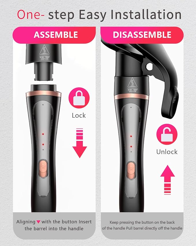 5 in 1 Curling Iron, Curling Wand Set Versatile Hair Crimper Waver 4 Interchangeable Ceramic Barrels(0.35"-1.25'') Fast Heating Dual Voltage Christmas Birthday Gifts for Women All Hair Types Travel