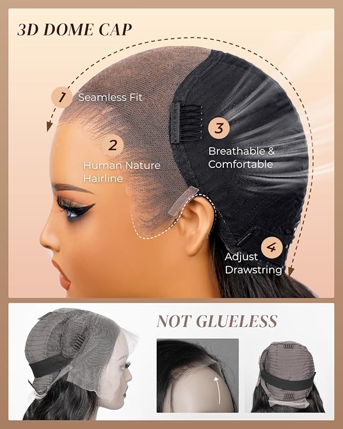 Arabella 13x6 Balayage Wig Human Hair Glueless Wigs Human Hair Pre Plucked Pre Cut 13x6 Ear to Ear Full HD Lace Front Wigs 210% Density 1B/27 Straight Wig Drawstring Wig Human Hair 22 Inch