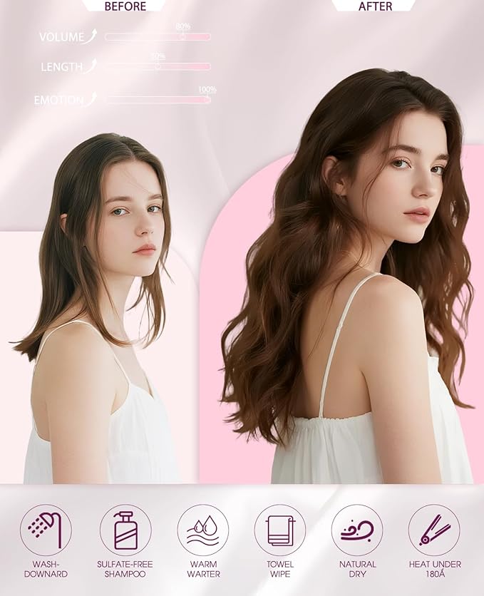 Pinkpearl Invisible Tape in Hair Extensions Human Hair, 20pcs 22inch 60g #2/6/2 Balayage Dark Brown to Chestnut Brown Injection Tape in Extensions Real Remy Human Hair Injected
