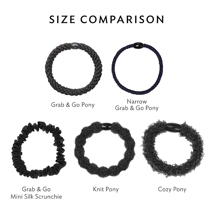 Green Hair Ties for Thick Hair, Grab & Go Ponytail Holders, 8 Pack, Hunter, Thick No-Crease Bands with Strong Hold, Damage-Free Design, Bold Natural Style | L. Erickson