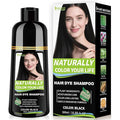 Black Hair Dye Shampoo for Women & Men, 15 Min Gray Coverage, 3 in 1 Semi-Permanent Color with Natural Herbal Ingredients