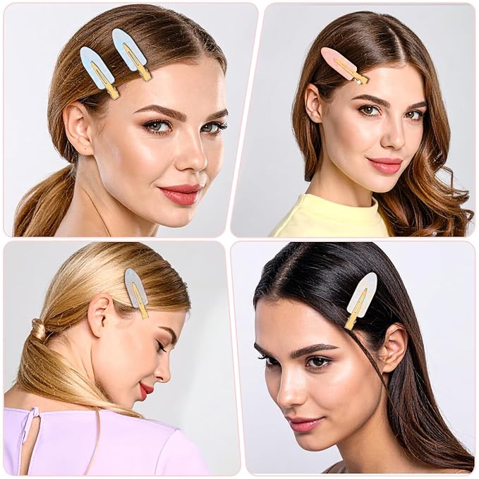 16 Pcs Creaseless No Crease Hair Clips, No Bend Barrette Hair Clips For Styling Non Slip Makeup Flat Clip Hair Accessories for Women