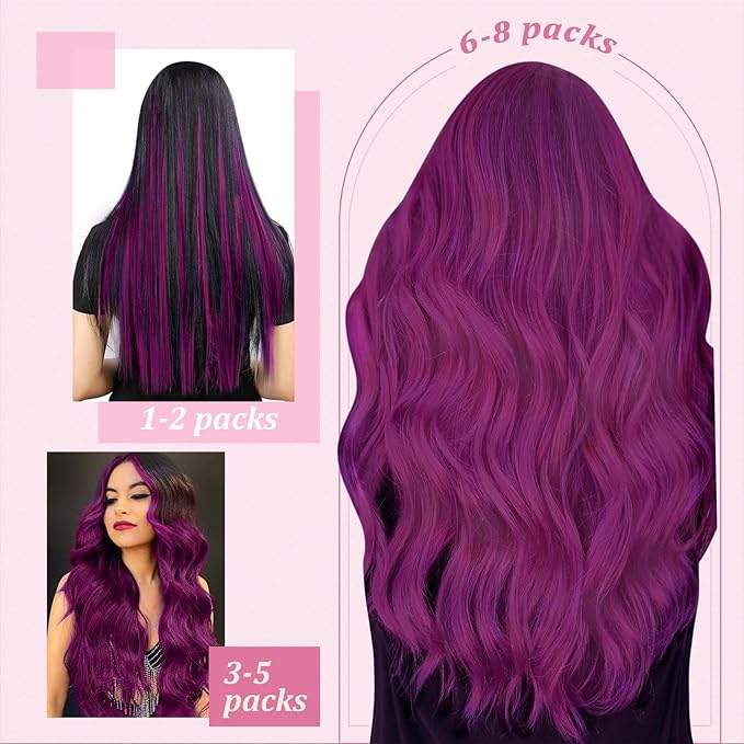 YoungSee Purple I Tip Hair Extensions 16 inch I Tip Hair Extension Human Hair 25g Pre Bonded 40 Strands Itip Hair Extensions Real Human Hair Silky Purple for DIY