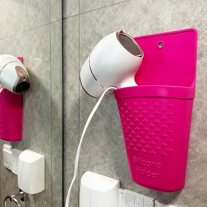 ZAXOP Flat Iron/Curling Iron/Hair Straightene/Hot Hair Tools Holder, Silicone Heat Resistant Mat Pouch Organizer.(Hotpink)