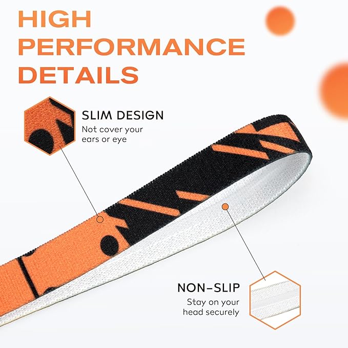 Headbands for Women, 5 PCS Unisex Sports Hair Band, Thin Hair Band Boys & Children, Elastic Headband Men's Sports Non-Slip Headbands, Thin Hair Bands for Football, Yoga, Running