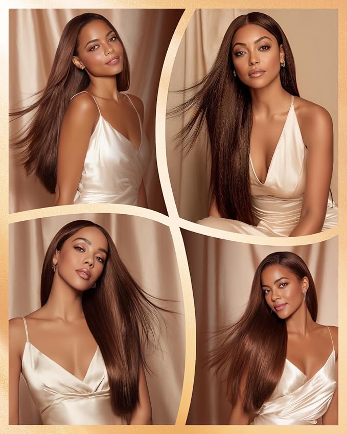 Arabella 13x6 Chocolate Brown Glueless Wigs Human Hair Pre Plucked Pre Cut 13x6 Ear to Ear Full HD Lace Front Wigs Human Hair 210% Density 4# Brown Straight Wig Drawstring Wig Human Hair 20 Inch