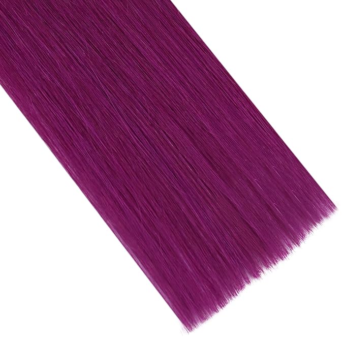 YoungSee I Tip Hair Extensions Human Hair Purple Itip Human Hair Extensions Colorful Human Hair Extensions I Tips Purple I-Tip Remy Hair 25g 40s Cold Fusion 14In for Party
