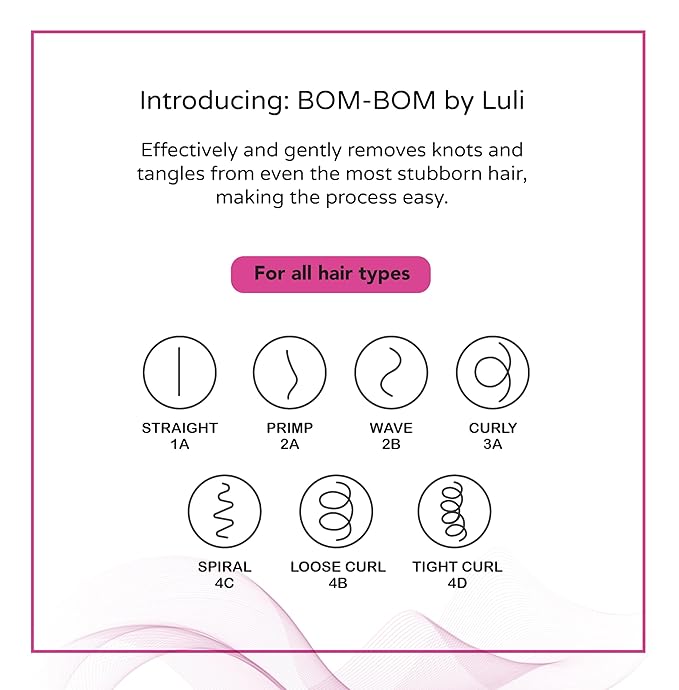 BOM BOM 2 Unit Kit, Wet And Dry Vented Detangling Hair Brush For All Hair Types, Light Weight Hairbrush, Scalp Massage Brush (Black light pink)