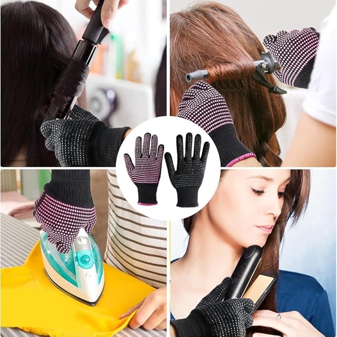Heat‑Resistant Gloves–Silicone‑Grip Protection for Hair Styling, Curling & Flat Iron, Heat Press, Sublimation–Universal Fit