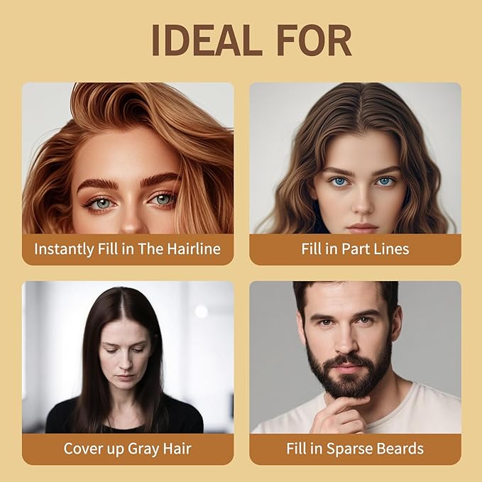 gowwim Hairline Powder (Med-Blonde) Instantly Hair Color Shadow Cover Gray Hair Root, Hair Touch-Up, Thin Hair Powder 0.14 Ounce