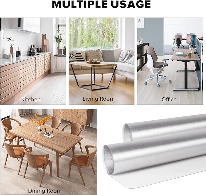 Clear Floor Mat for Home, 7'×9' Large Non-Slip Plastic Rug for Under Kitchen Table, Durable Waterproof Vinyl Area Mat for Baby Spills, Dog Accident, Anti-Scratch Floor Protector for Living Room